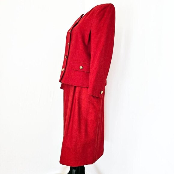 Red Vintage Haberdashery Two Piece Suit - Picture 7 of 7
